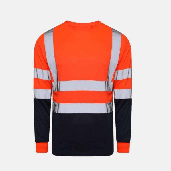 Hi Vis Breathable Long Sleeves Round Neck Two Tone T-Shirts