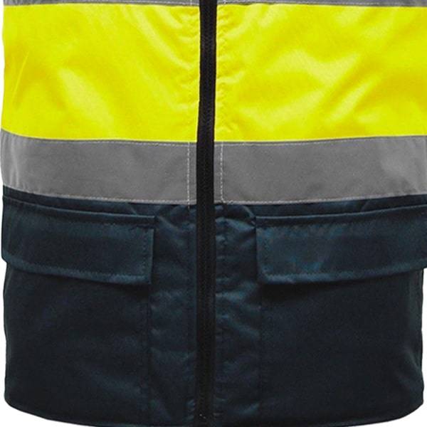 Hi Vis Fleece Reversible Body Warmer Waist Coat Two Tone Yellow