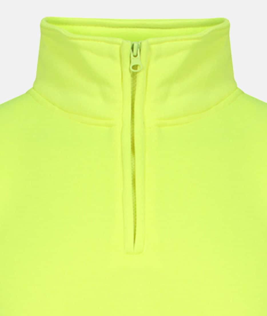 Hi Vis Quarter Zip Fleece Yellow Sweatshirt