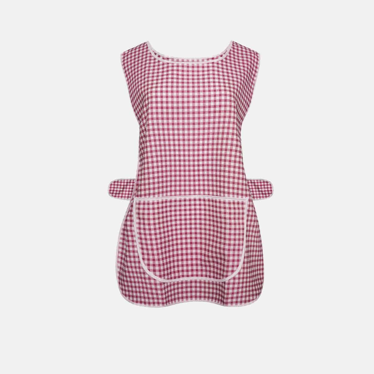 Ladies Check Design Overall Front Pocket Kitchen Cooking Cleaning Tabards