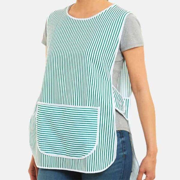 Ladies Tabards Striped Apron With Large Front Pocket