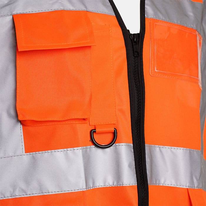 Hi Vis Executive Utility Safety Vest / Waistcoat By Kapton in Orange Colour