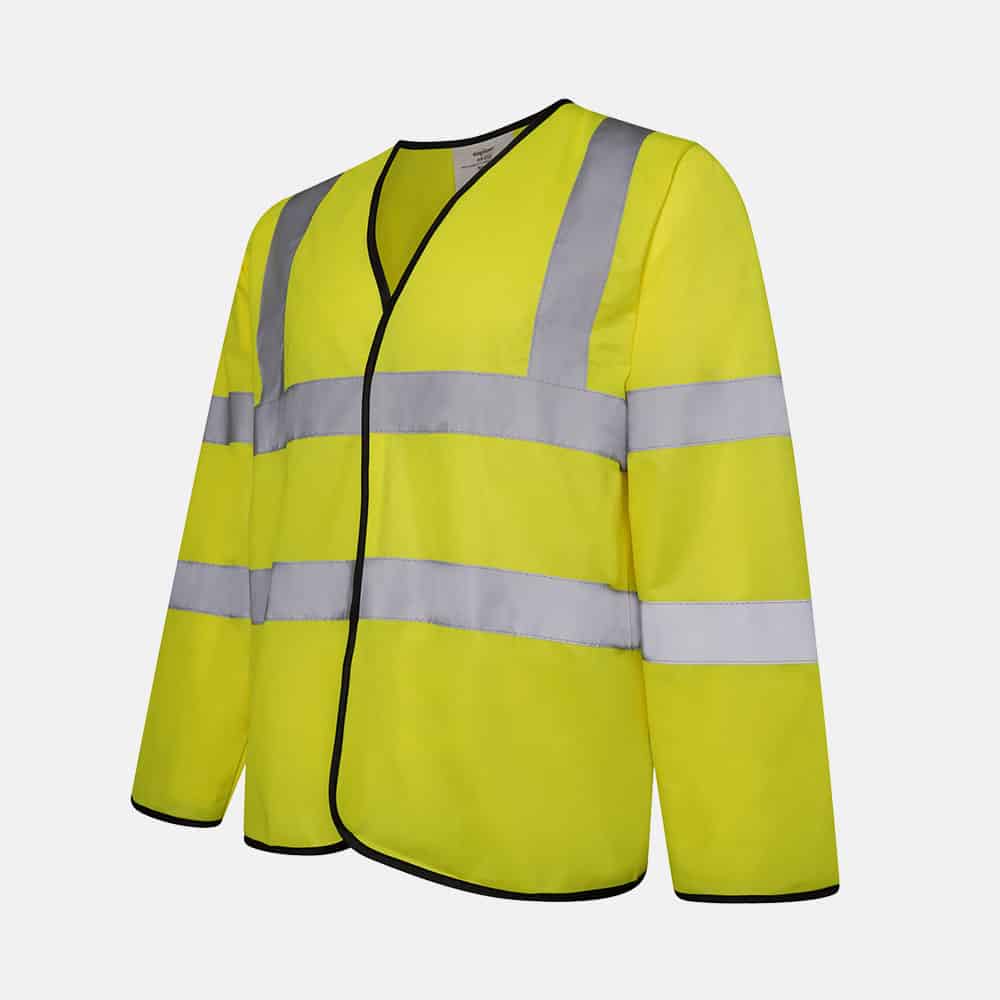 Hi Vis Long Sleeve Safety Vest / Waistcoat by Kapton In Yellow Colour