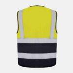 Hi Vis Executive Utility Two Tone Safety Vest / Waistcoat By Kapton In Yellow Colour