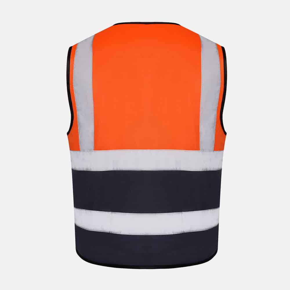 Hi Vis Executive Utility Two Tone Safety Vest / Waistcoat By Kapton In Orange Colour
