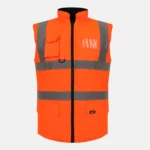 Hi Vis Reversible Fleece Body Warmer Orange