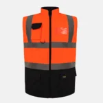 Hi Vis Reversible Fleece Body Warmer Orange Navy
