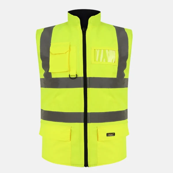 Hi Vis Reversible Fleece Body Warmer Yellow
