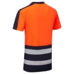 SuperTouch Essentials Hi Vis Eco Cool Air Orange-Navy T-Shirt - Image 2