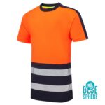 SuperTouch Essentials Hi Vis Eco Cool Air Orange-Navy T-Shirt - Image 6