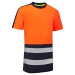 SuperTouch Essentials Hi Vis Eco Cool Air Orange-Navy T-Shirt - Image 7