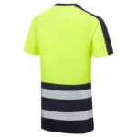 SuperTouch Essentials Hi Vis Eco Cool Air Yellow-Navy T-Shirt - Image 6