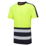 SuperTouch Essentials Hi Vis Eco Cool Air Yellow-Navy T-Shirt - Image 4