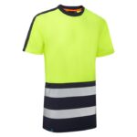 SuperTouch Essentials Hi Vis Eco Cool Air Yellow-Navy T-Shirt