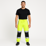 Hi Vis Two Tone Jogging Bottoms Yellow Navy
